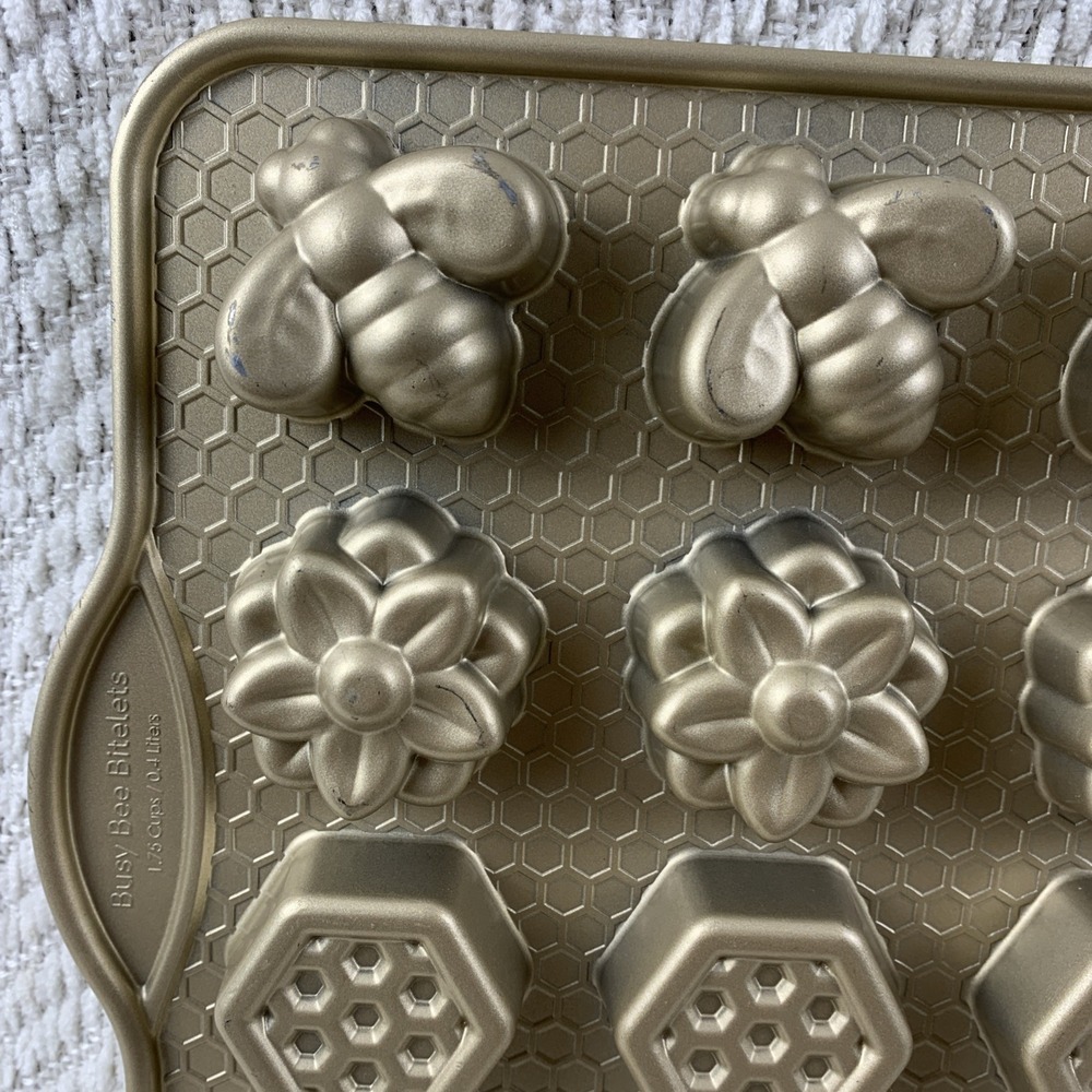 Nordic Ware Gold Bee, Flower & Hive Mini Cakelet Pan - Picture 13 of 16